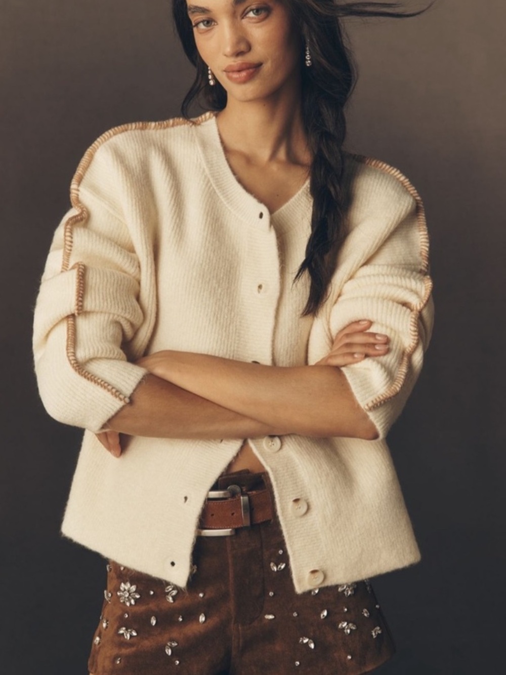 *Anthropologie Pilcro Whipstitch Cardigan Sweater
